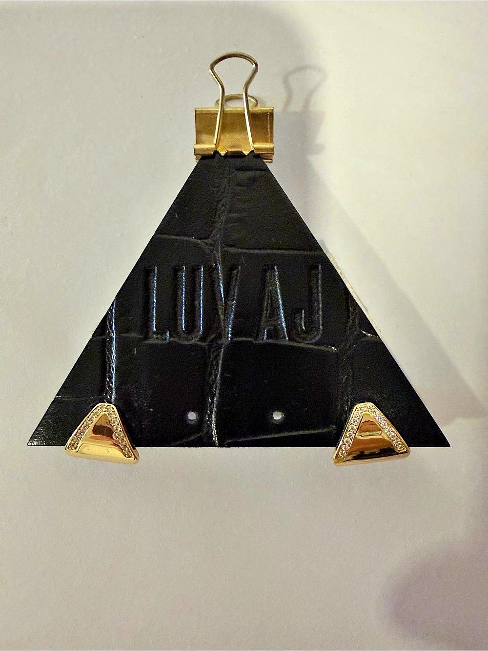 Pave Shield Studs Gold |LuvAj